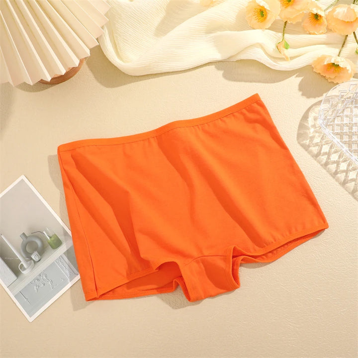 New Women's Panties Cotton Seamless Sports Boxers Underwear Female Solid Color