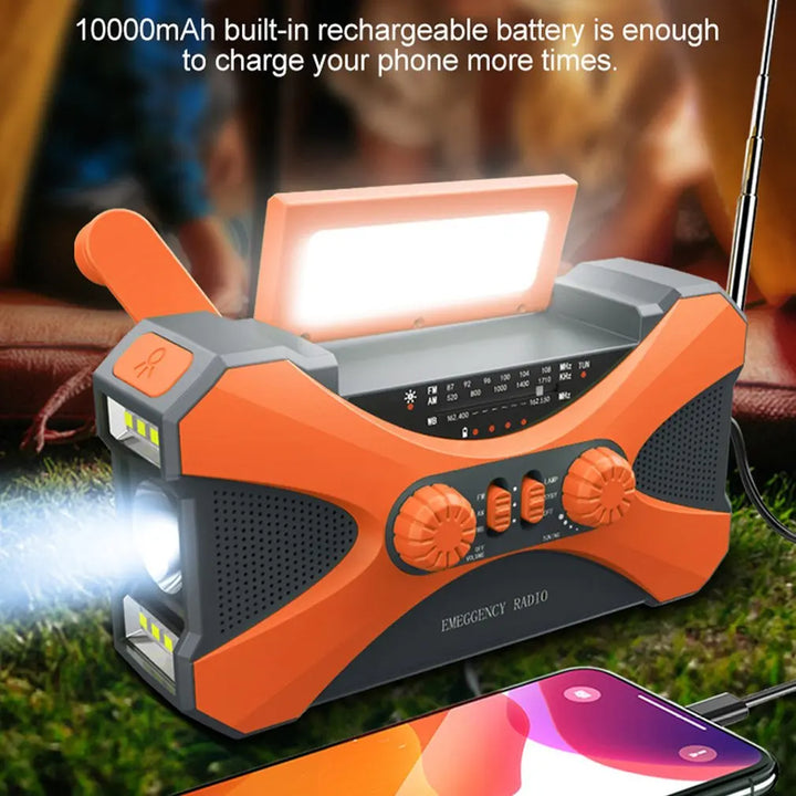 Hot Emergency Radio 10000mAh Weather Solar Hand Crank Radio AM/FM LED Flashlight