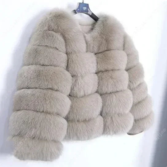 Long Sleeve Faux Fur Coat 2025 Winter Women Fashion Thick Warm Fuzzy