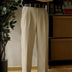 2025 Spring Trendy Mens Trousers Solid Color Pleated Loose Straight Pants Men