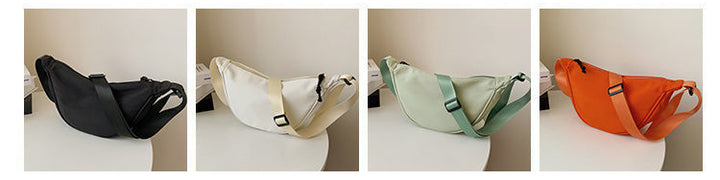 Women Shoulder Bags Solid Color Nylon Dumpling Messenger Bag 2025