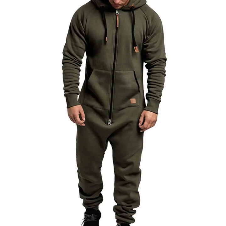 Winter Men Jumpsuit Plus Fleece Keep Warm Winter Clothing Thick Hoodie