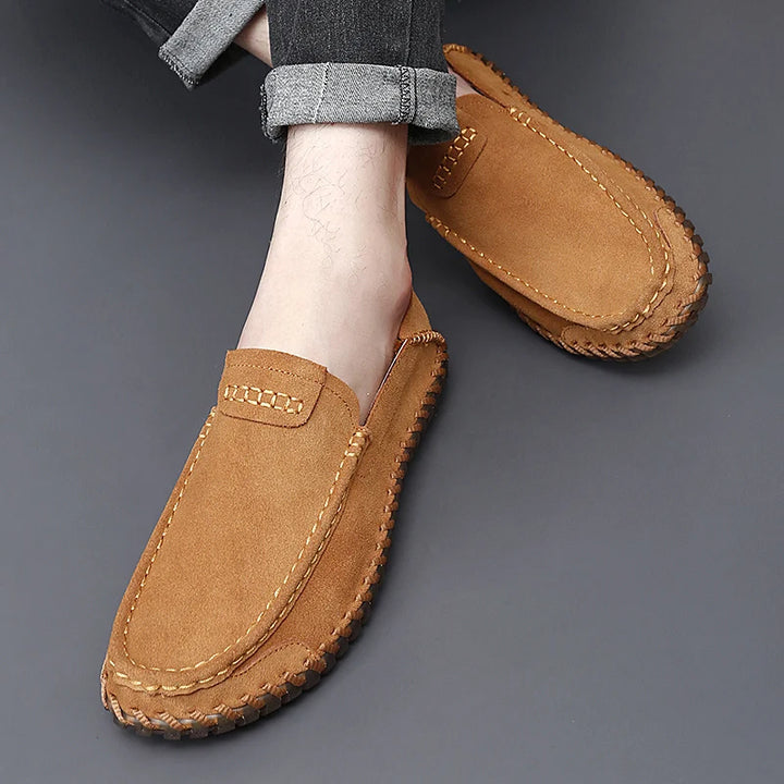 Suede Leather Men Loafers Super Soft Casual Shoes For Men Slip