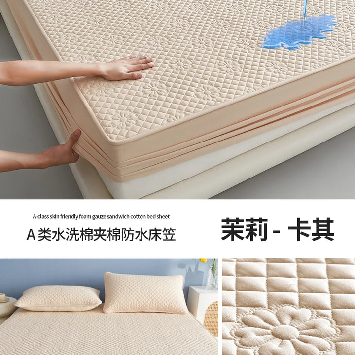 New Waterproof and Cotton Bed Hat Class A Washable Cotton Mattress Cover with Elastic Bedspread 160x200 150x200 153x203