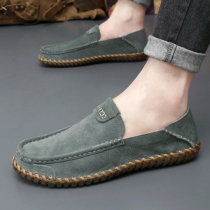 Suede Leather Men Loafers Super Soft Casual Shoes For Men Slip