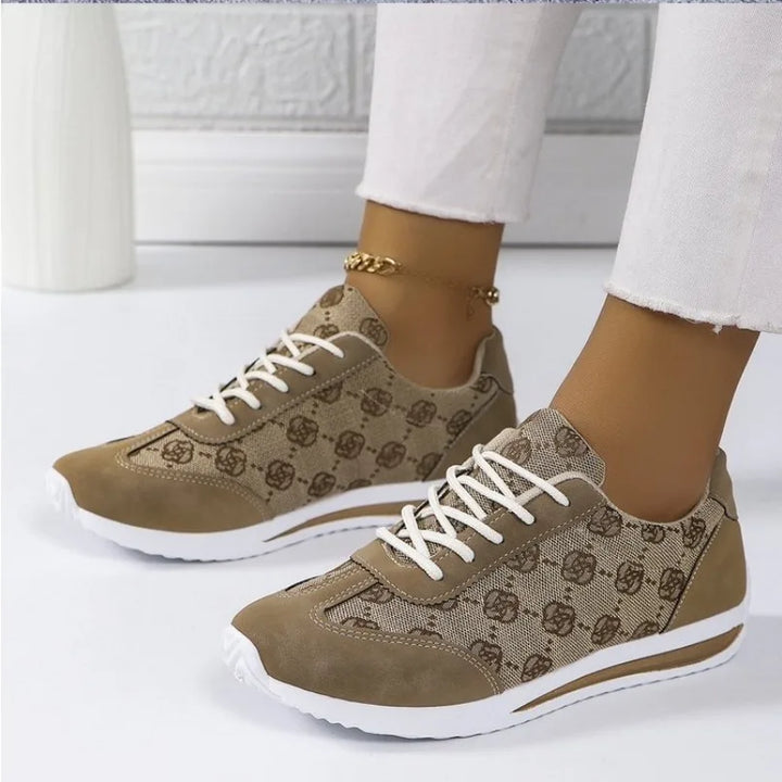 Retro Flower Embroider Brand Design Sneakers Women