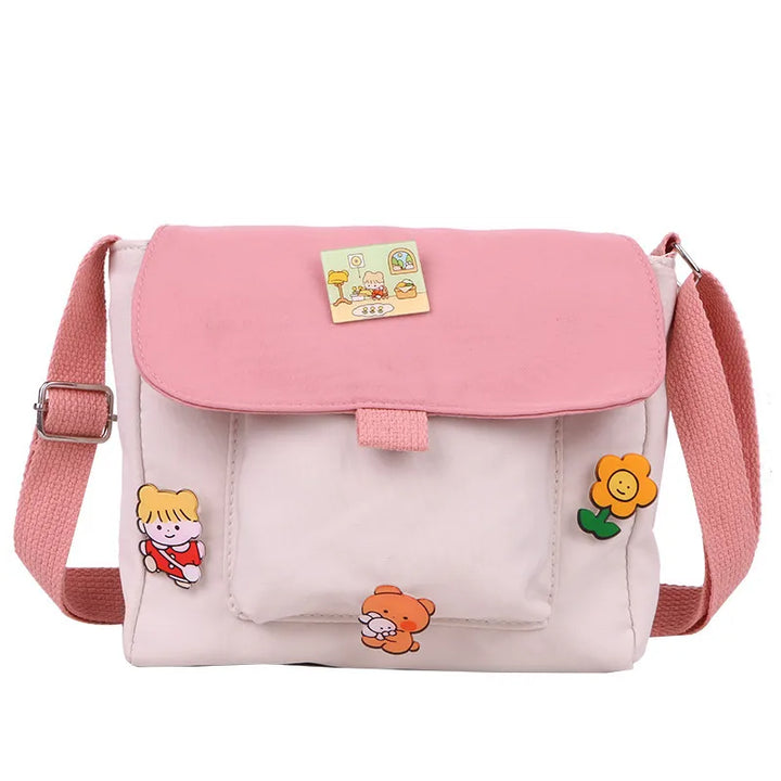 Crossbody Bags Women Canvas Flap-bag Kawaii Harajuku All-match Students Casual