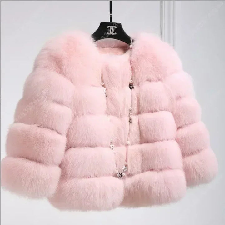 Long Sleeve Faux Fur Coat 2025 Winter Women Fashion Thick Warm Fuzzy