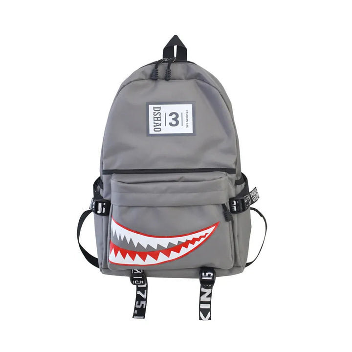 Designer shark mouth school backpacks college student girl boys waterproof