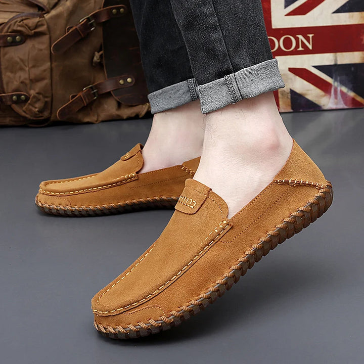 Suede Leather Men Loafers Super Soft Casual Shoes For Men Slip