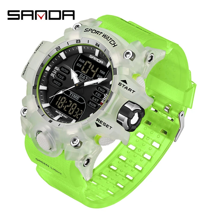 SANDA Luxury G Style Men's Electronic Watch Outdoor Sports LED Analog