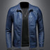 Men standing collar Jacke, leather motorcycle jacket men