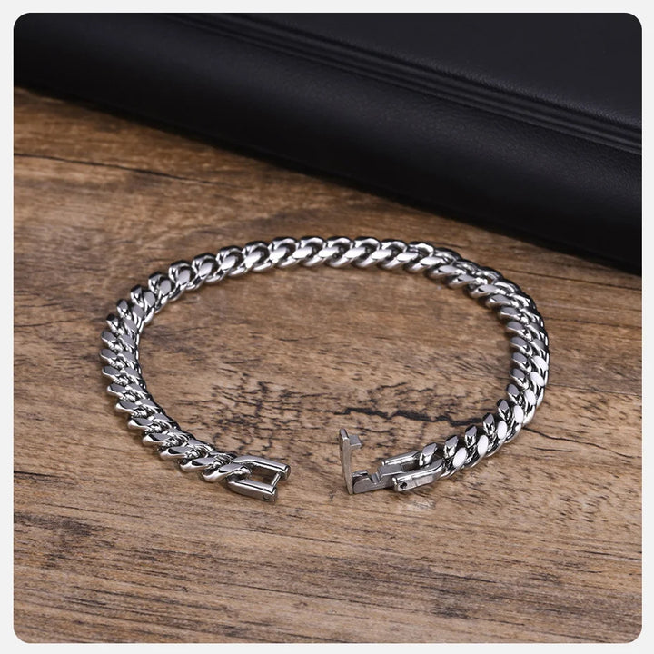 Vnox Cuban Chain Bracelets for Men Women, Solid Stainless Steel Curb