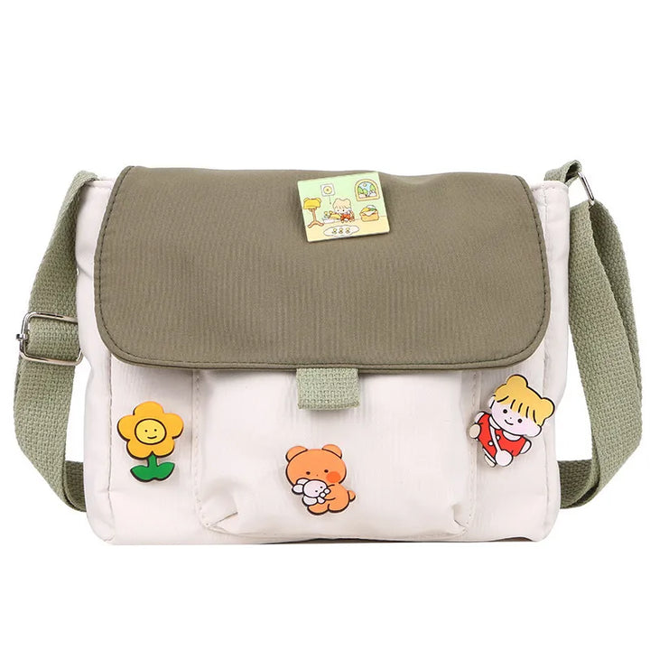 Crossbody Bags Women Canvas Flap-bag Kawaii Harajuku All-match Students Casual