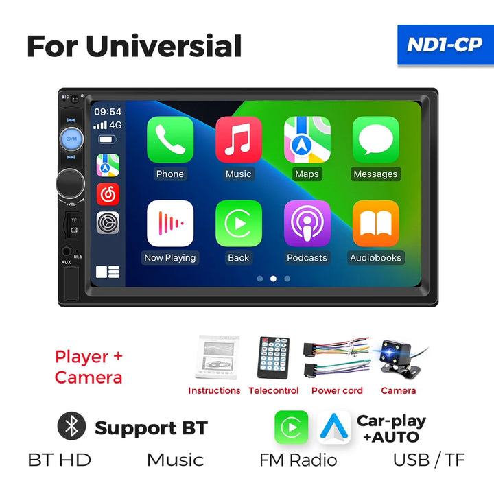 Navifly ND1 2 din Car Radio 7" HD Touch Screen Autoradio Multimedia Player Universal Car Stereo MP5 Player BT SWC TF FM Camera