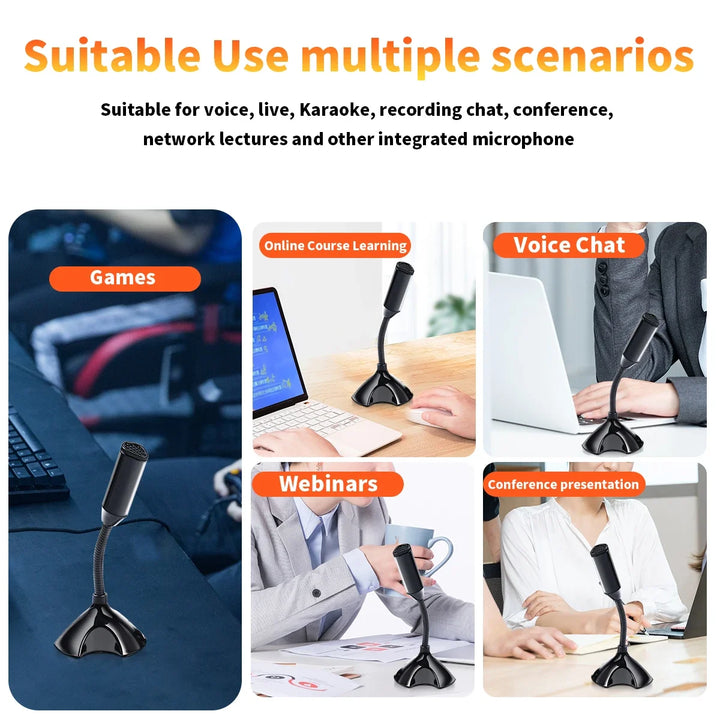 Adjustable USB Laptop Microphone Mini Studio Speech Microphone Stand