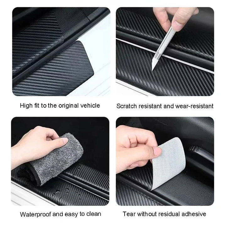 Car By Sill Scuff Plate Carbon Fiber Stickers Volkswagen