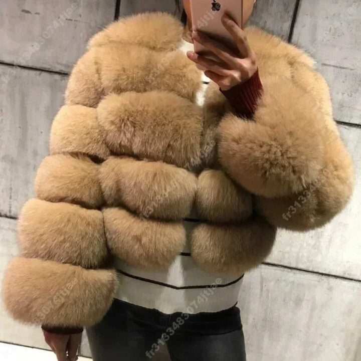 Long Sleeve Faux Fur Coat 2025 Winter Women Fashion Thick Warm Fuzzy