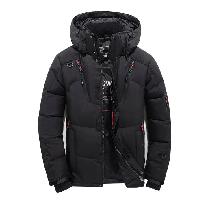 Thick Down Jacket with Collar for Men, Warm Parka, Casual Coat, Waterproof