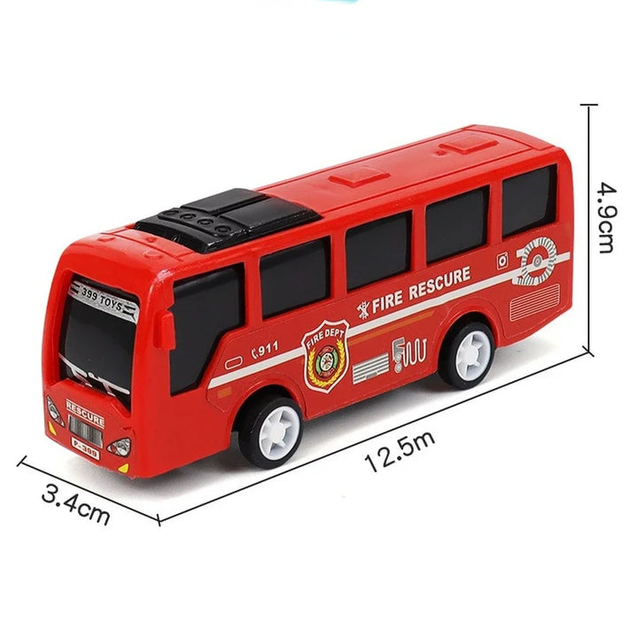 2Pcs Mini Bus Model Toy Pull Back