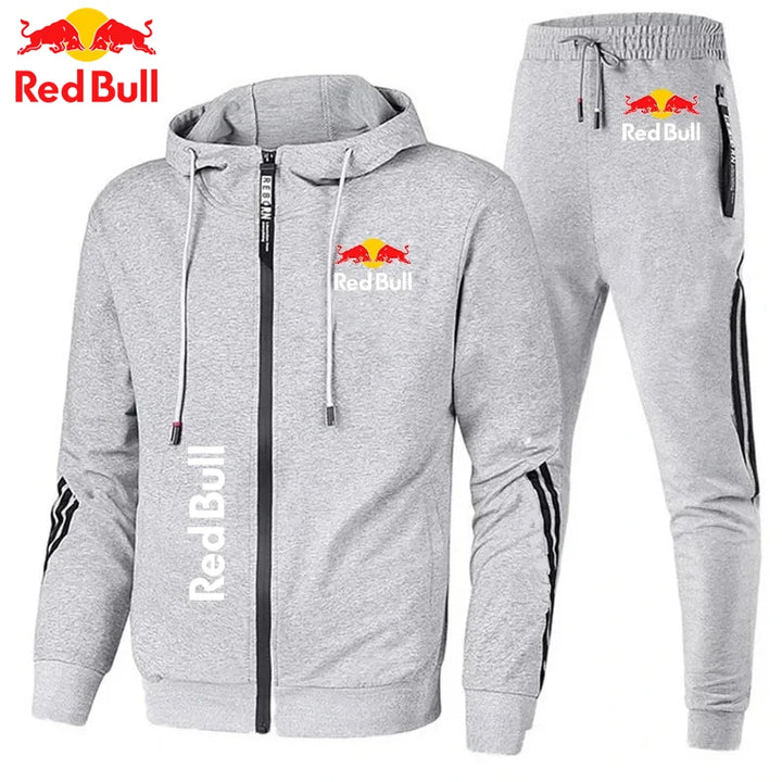 2025Red Bull Logo Men's Hoodie Set 2-piece New Red Bull Printed Jacket Men's