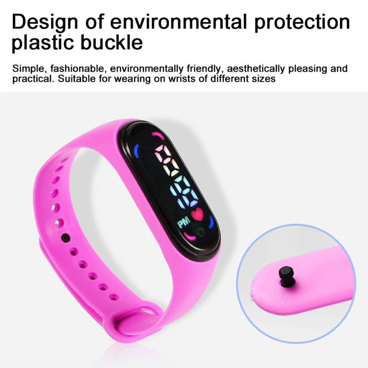 Children'S Waterproof Sports Smart LED Watch Outdoor Silicone Bracelet