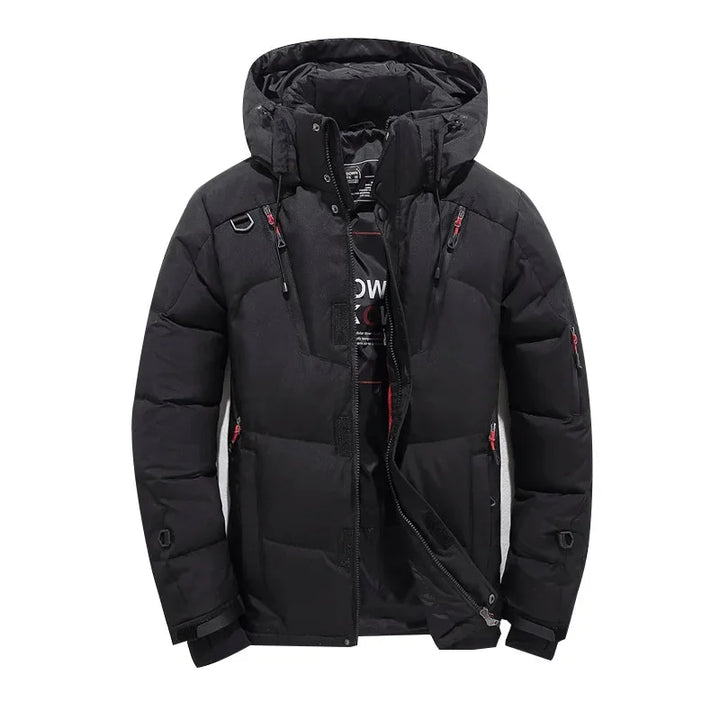 Thick Down Jacket with Collar for Men, Warm Parka, Casual Coat, Waterproof