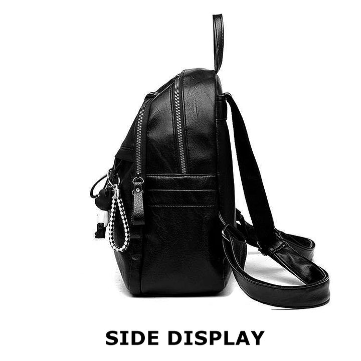 Black Backpacks for Women High Capacity PU Waterproof College Backpack Trendy Women Laptop School Bags Girl Travel School Bags