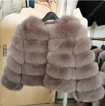 Long Sleeve Faux Fur Coat 2025 Winter Women Fashion Thick Warm Fuzzy