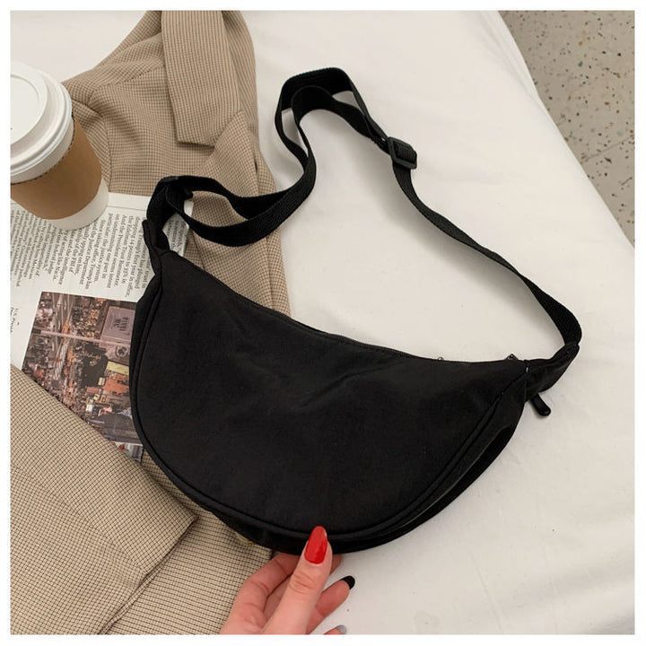 Women Shoulder Bags Solid Color Nylon Dumpling Messenger Bag 2025