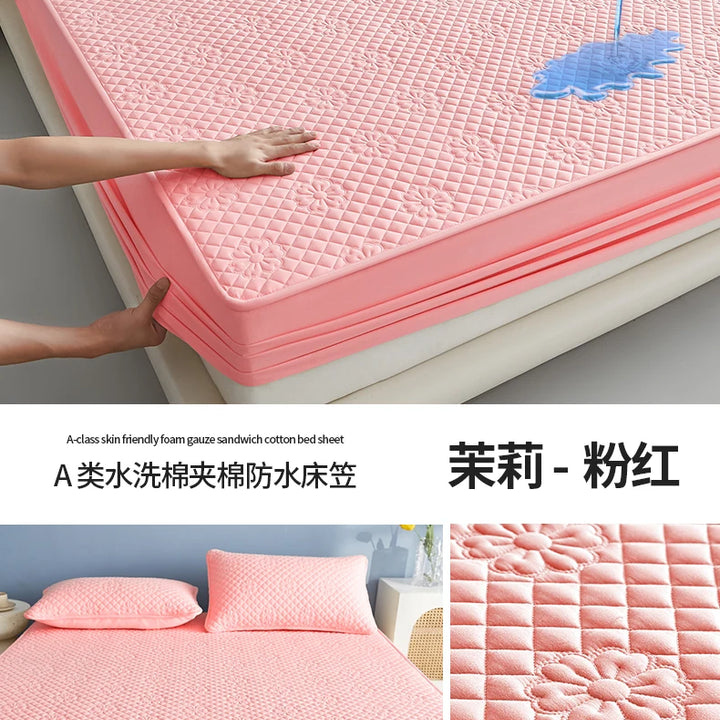 New Waterproof and Cotton Bed Hat Class A Washable Cotton Mattress Cover with Elastic Bedspread 160x200 150x200 153x203