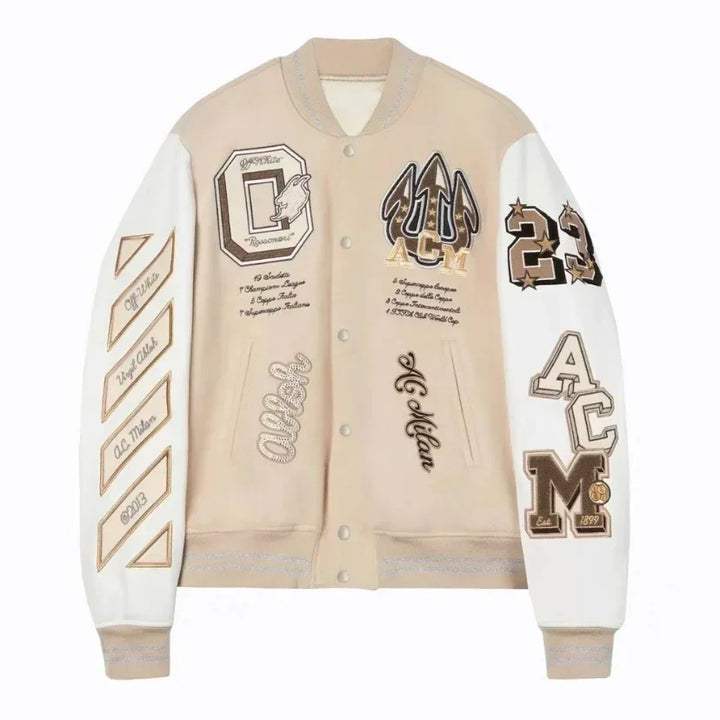 Trendy Soccer Fashion New Men's Embroidered Bomber Jacket Hip Hop Letter