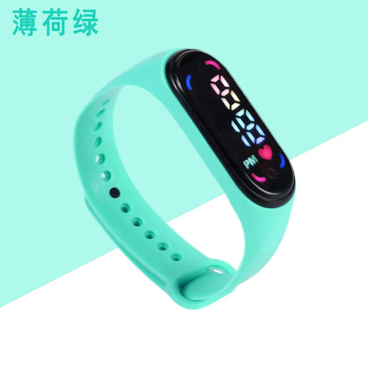 Children'S Waterproof Sports Smart LED Watch Outdoor Silicone Bracelet