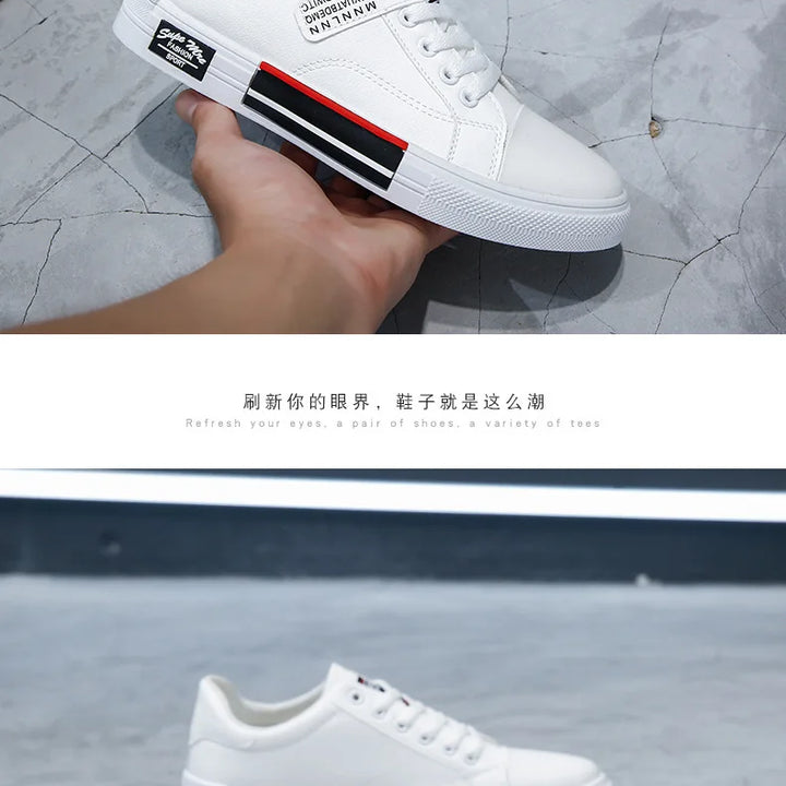 Plush White Shoes For Men Winter High Top Leather Sneakers Male Waterproof