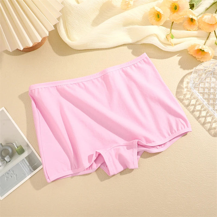 New Women's Panties Cotton Seamless Sports Boxers Underwear Female Solid Color