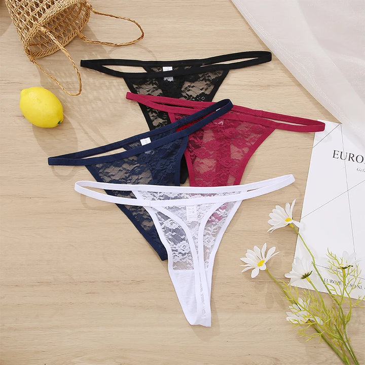 5Pcs Sexy Women's G-String Lace Panties Floral Lingerie Woman Panties Sexy