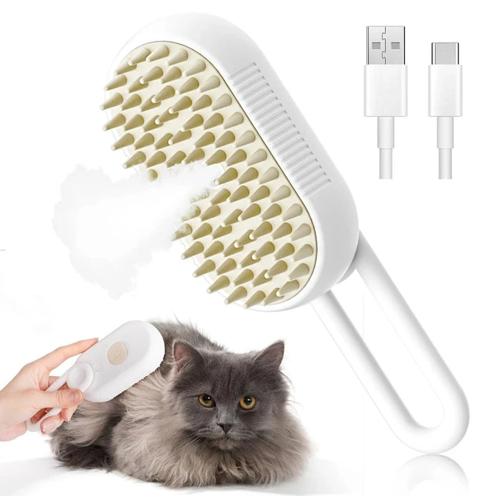 3-in-1 Electric Dog and Cat Hair Brush fo straightening and Comforting Pet Hair.